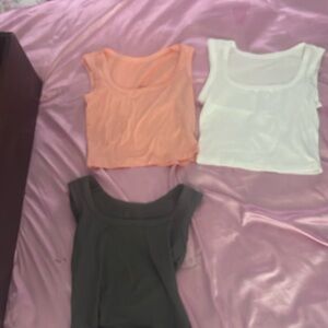 square neck tops 3 pack